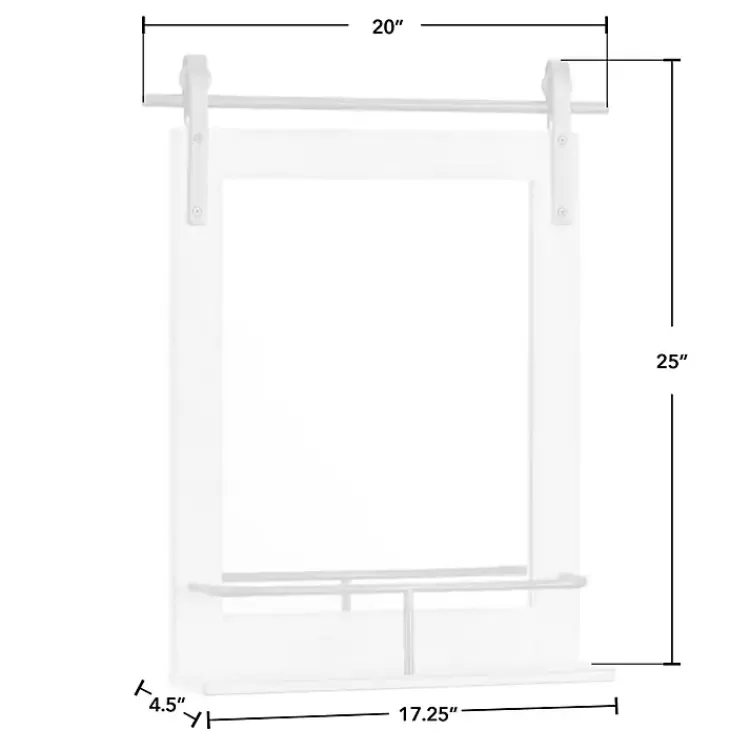 white_barn_door_mirror_with_shelf_3.webp Barn Door Mirror with Shelf>Kirklands Home Online