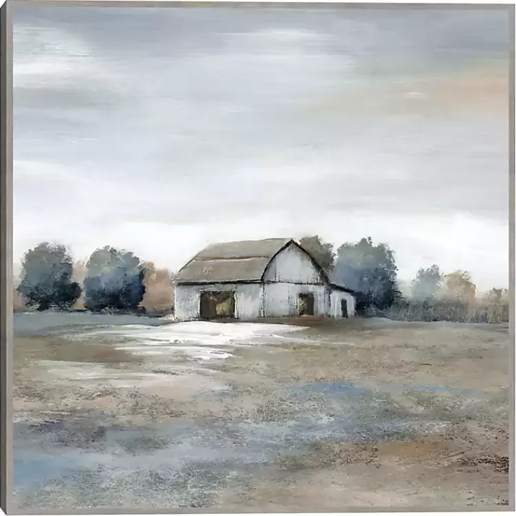 White Barn in Pasture Framed Canvas Art Print>Kirklands Home Sale
