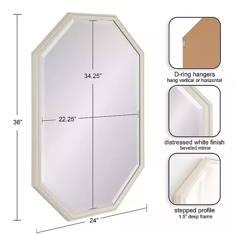 White Beveled Octagon Wall Mirror>Kirklands Home New