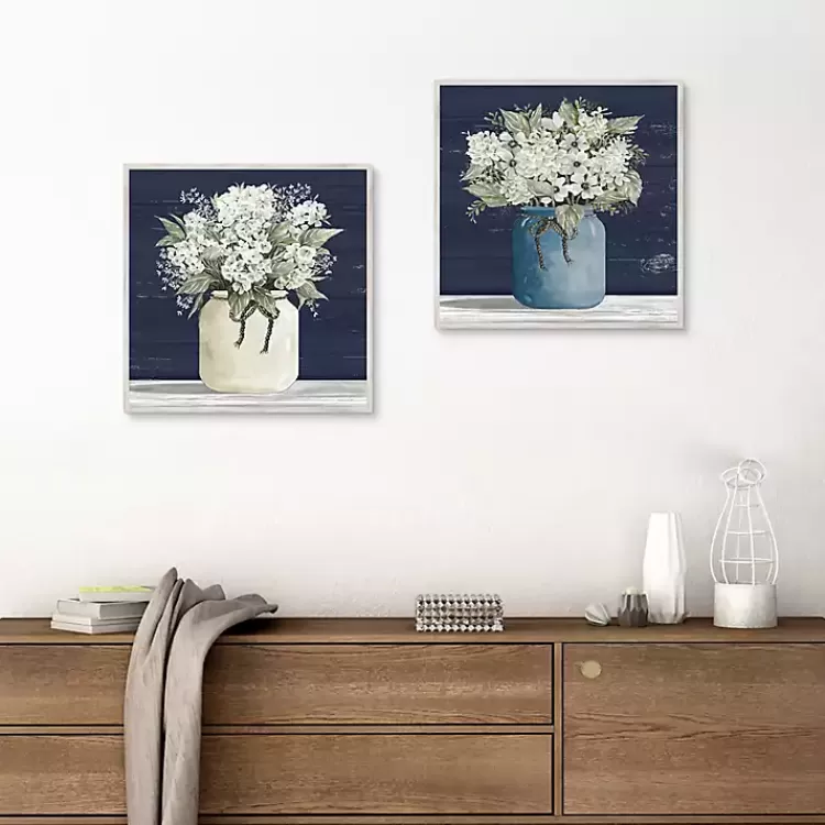 White Blossom Bouquet 2-pc. Framed Wall Art Set>Kirklands Home Shop