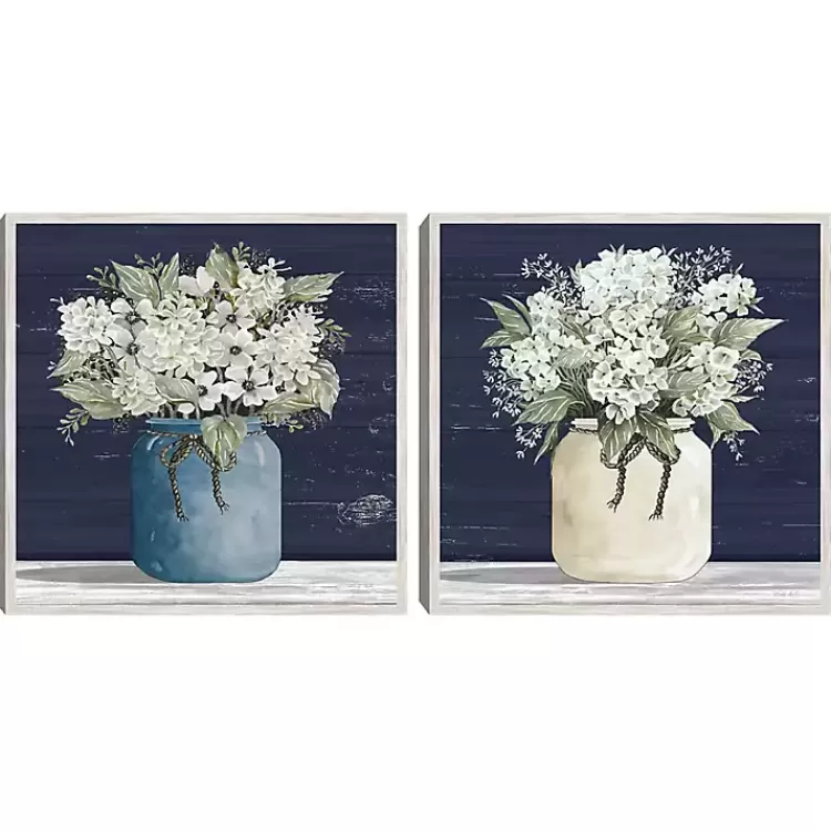 White Blossom Bouquet 2-pc. Framed Wall Art Set>Kirklands Home Shop