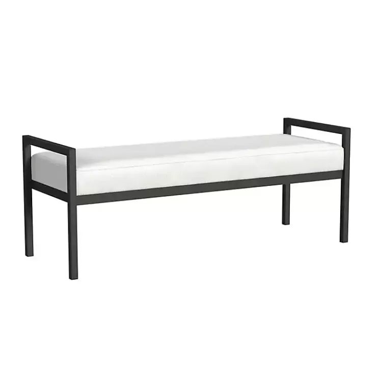 Boucle Black Metal Bench>Kirklands Home Best Sale