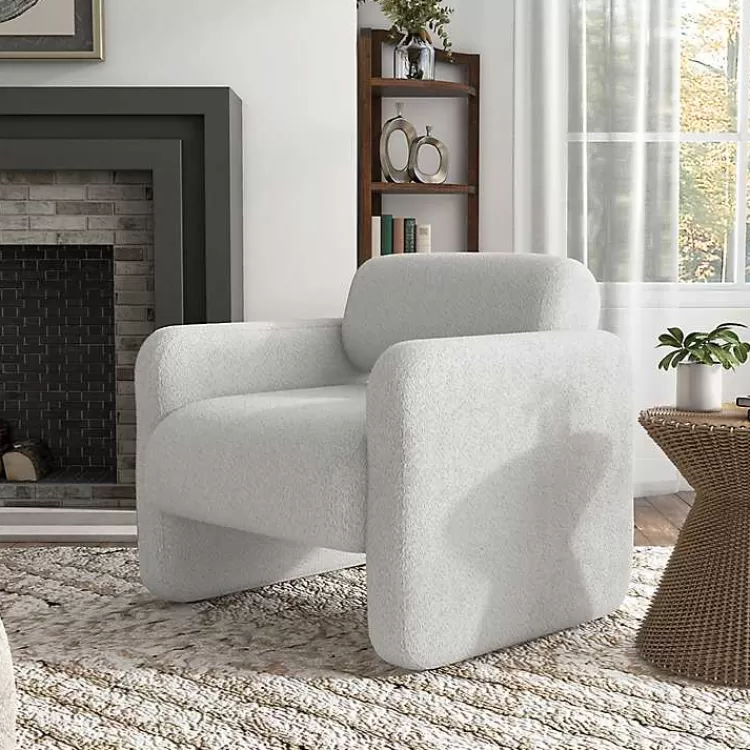 white_boucle_modern_accent_chair_5.webp Boucle Modern Accent Chair>Kirklands Home New