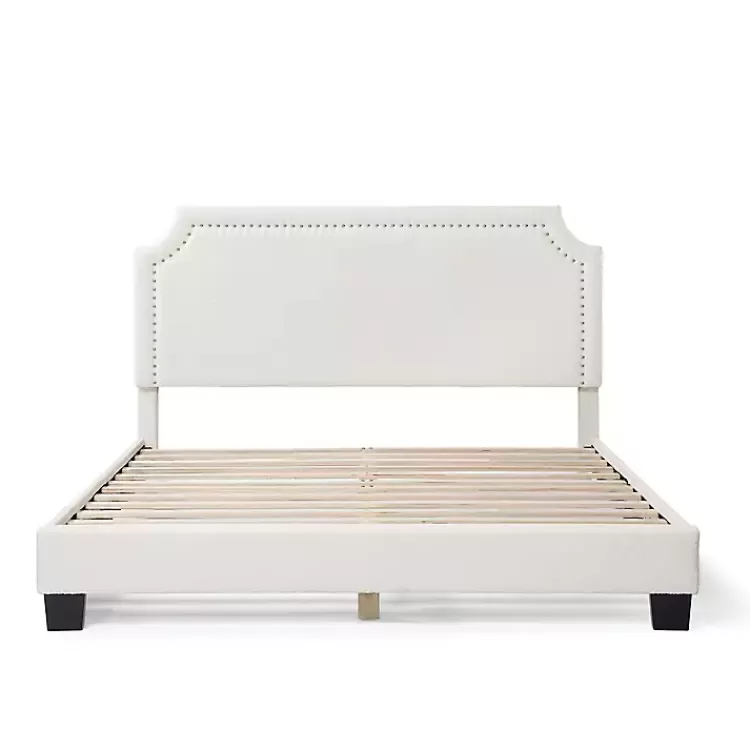 Boucle Scalloped Corey Queen Platform Bed>Kirklands Home New