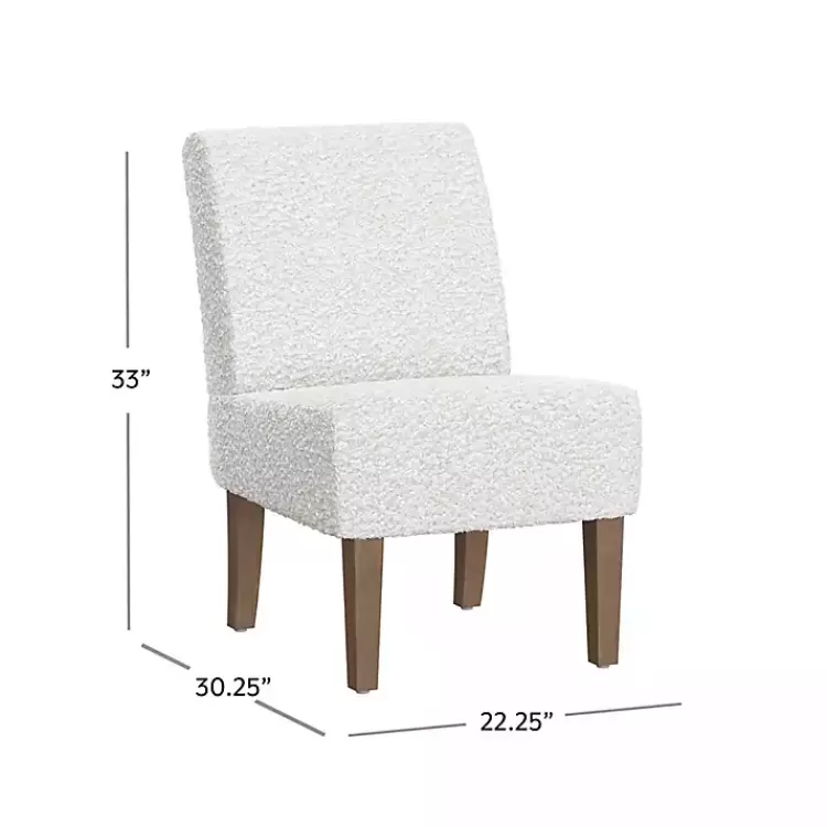 white_boucle_slipper_accent_chair_2.webp Boucle Slipper Accent Chair>Kirklands Home Clearance