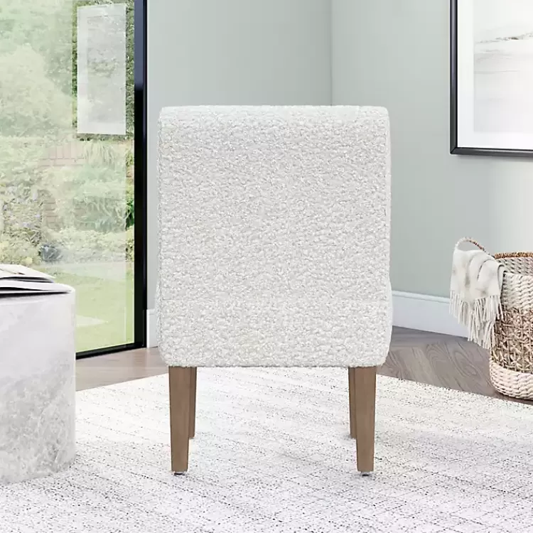 white_boucle_slipper_accent_chair_5.webp Boucle Slipper Accent Chair>Kirklands Home Clearance