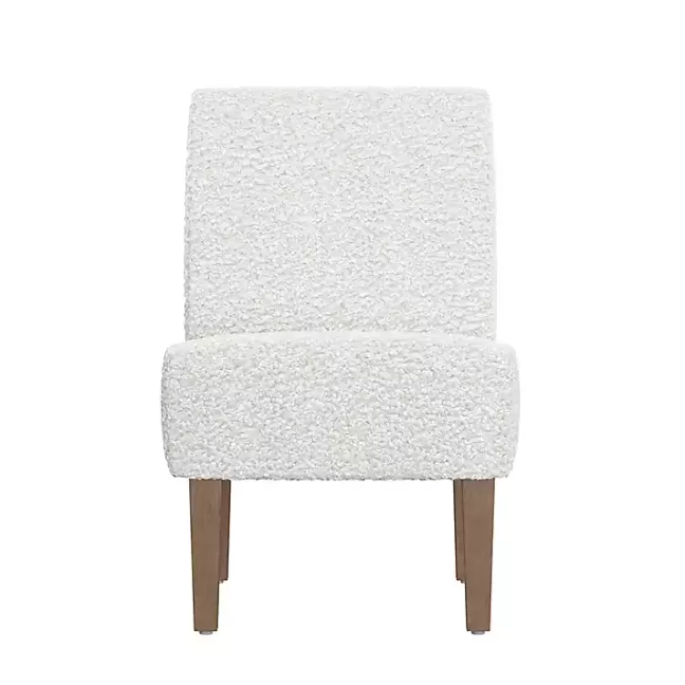 white_boucle_slipper_accent_chair_6.webp Boucle Slipper Accent Chair>Kirklands Home Clearance
