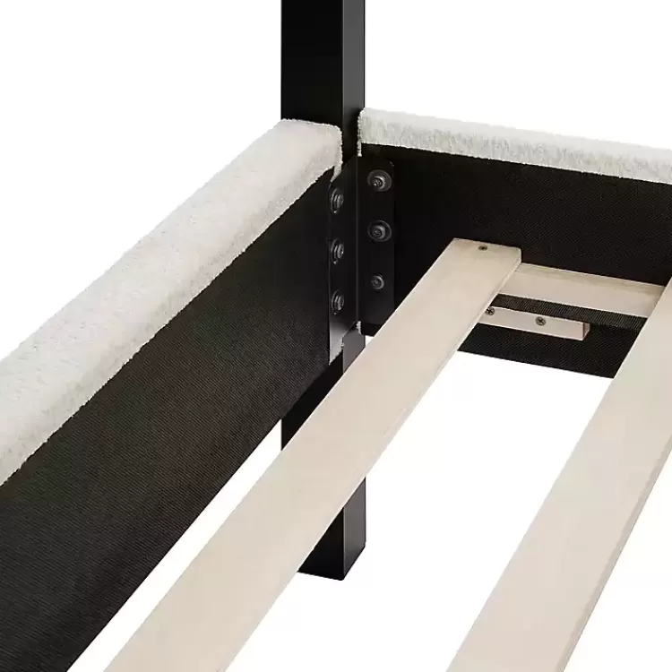 white_boucle_upholstered_black_canopy_queen_bed_7.webp White Boucle Upholstered Black Canopy Queen Bed>Kirklands Home Best