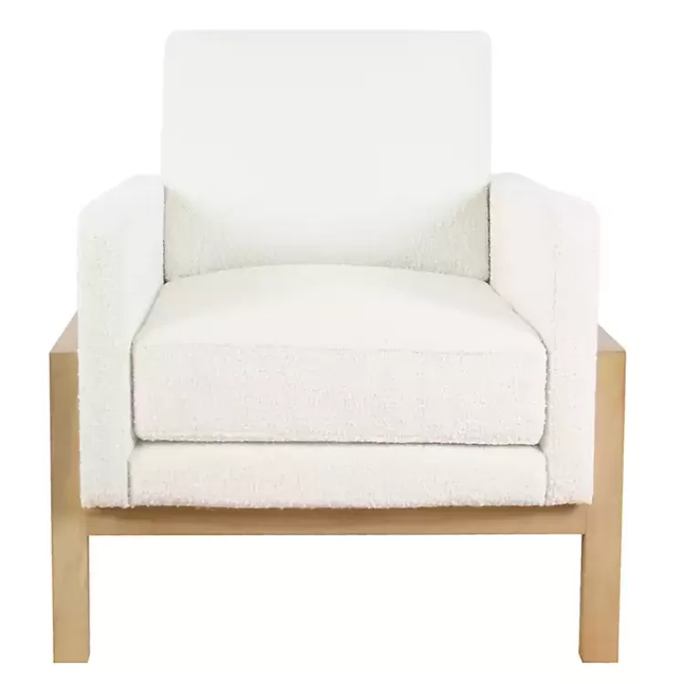 Boucle Wood Frame Accent Chair>Kirklands Home Outlet