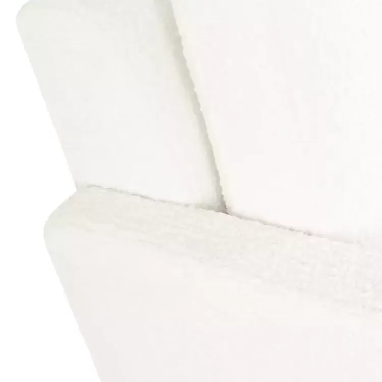 white_boucle_wood_frame_accent_chair_4.webp Boucle Wood Frame Accent Chair>Kirklands Home Outlet