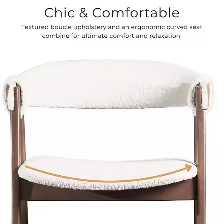 white_boucle_wood_penny_counter_stools_set_of__4.webp Boucle Wood Penny Counter Stools, Set of 2>Kirklands Home Outlet