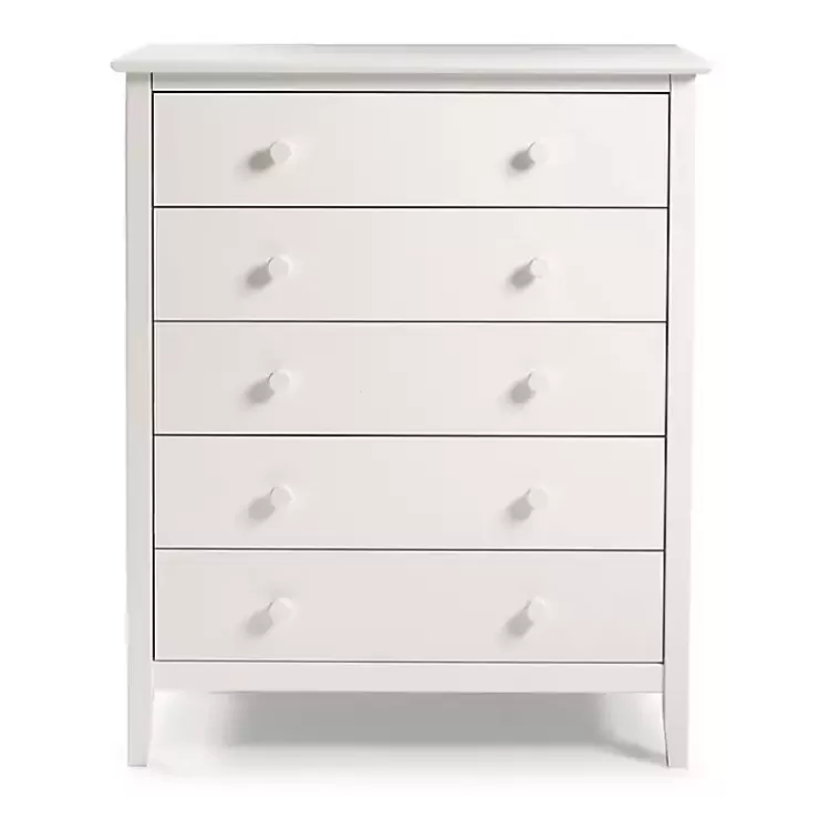 white_brazilian_pine_wood_drawer_chest_2.webp Brazilian Pine Wood 5-Drawer Chest>Kirklands Home Clearance