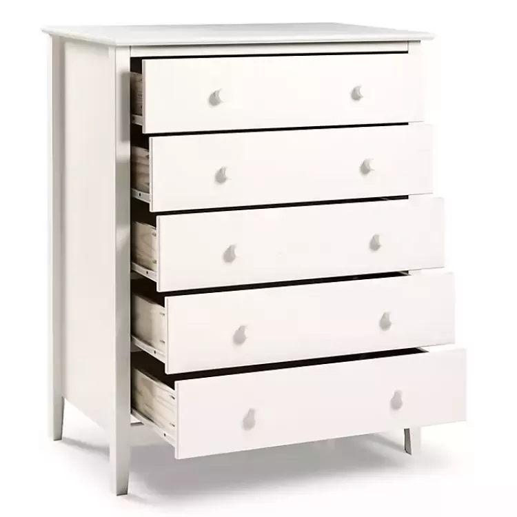 white_brazilian_pine_wood_drawer_chest_3.webp Brazilian Pine Wood 5-Drawer Chest>Kirklands Home Clearance