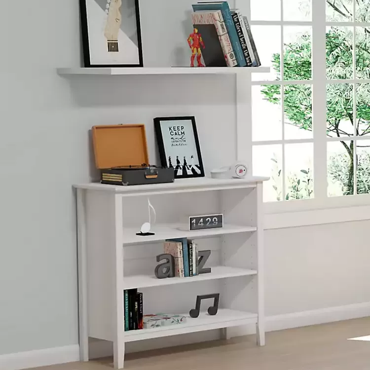 white_brazilian_pine_wood_short_bookshelf_6.webp Brazilian Pine Wood Short Bookshelf>Kirklands Home Store
