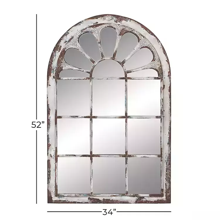 white_brown_rustic_window_iron_frame_wall_mirror_4.webp White Brown Rustic Window Iron Frame Wall Mirror>Kirklands Home Fashion