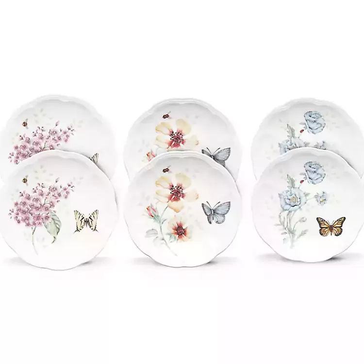 White Butterfly Meadow Appetizer Plates, Set of 6>Kirklands Home Best