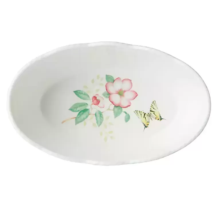 White Butterfly Meadow Porcelain Bread Basket>Kirklands Home Best