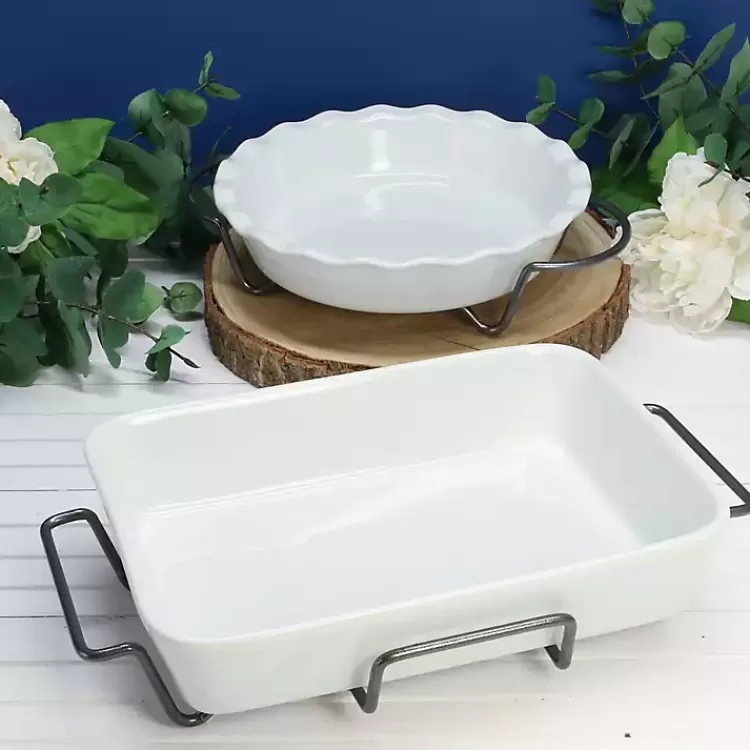Ceramic Baker and Pie Dish Set with Racks>Kirklands Home Hot