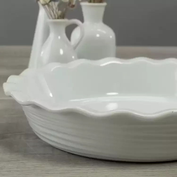 white_ceramic_scalloped_pie_dish_5.webp Ceramic Scalloped Pie Dish>Kirklands Home Shop