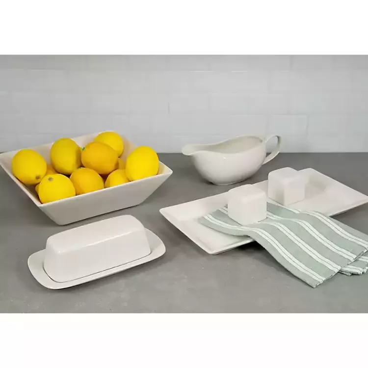 white_ceramic_square_pc_dinnerware_set_4.webp Ceramic Square 40-pc. Dinnerware Set>Kirklands Home Discount