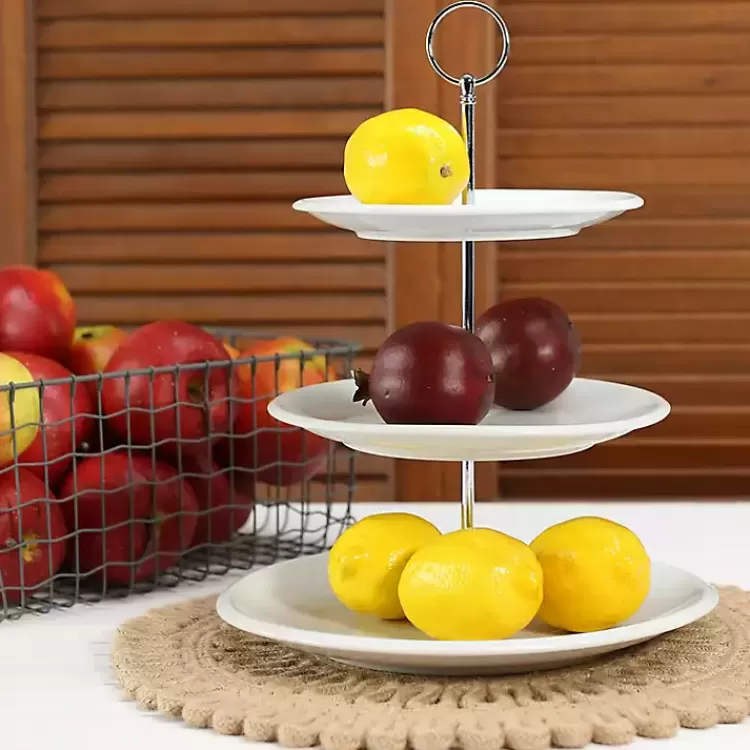 white_ceramic_tier_serving_stand_3.webp Ceramic 3-Tier Serving Stand>Kirklands Home Discount