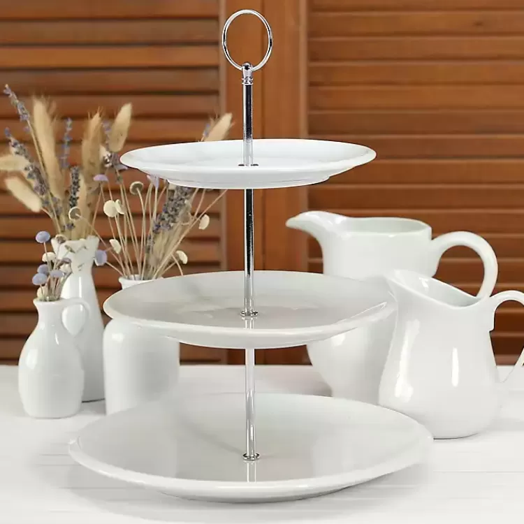 white_ceramic_tier_serving_stand_5.webp Ceramic 3-Tier Serving Stand>Kirklands Home Discount