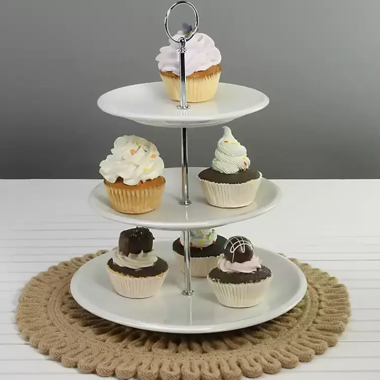 white_ceramic_tier_serving_stand_6.webp Ceramic 3-Tier Serving Stand>Kirklands Home Discount
