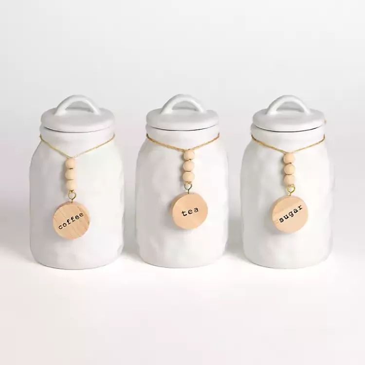 Ceramic Wood Bead Canisters, Set of 3>Kirklands Home Flash Sale