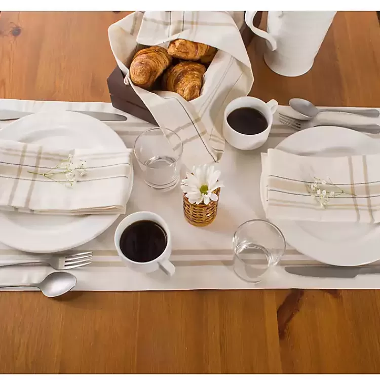 Chambray French Stripe Table Runner, 72 in.>Kirklands Home Best Sale
