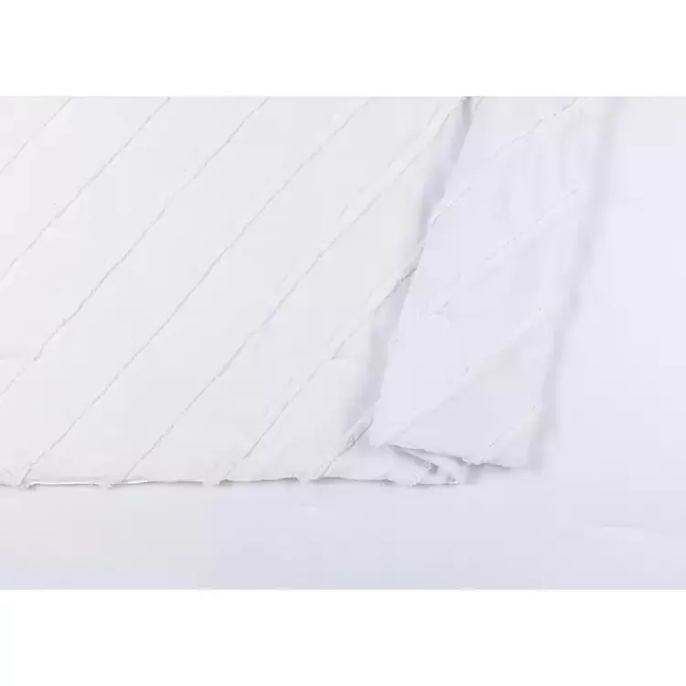 white_chenille_line_pc_fullqueen_comforter_set_3.webp Chenille Line 3-pc. Full/Queen Comforter Set>Kirklands Home Clearance
