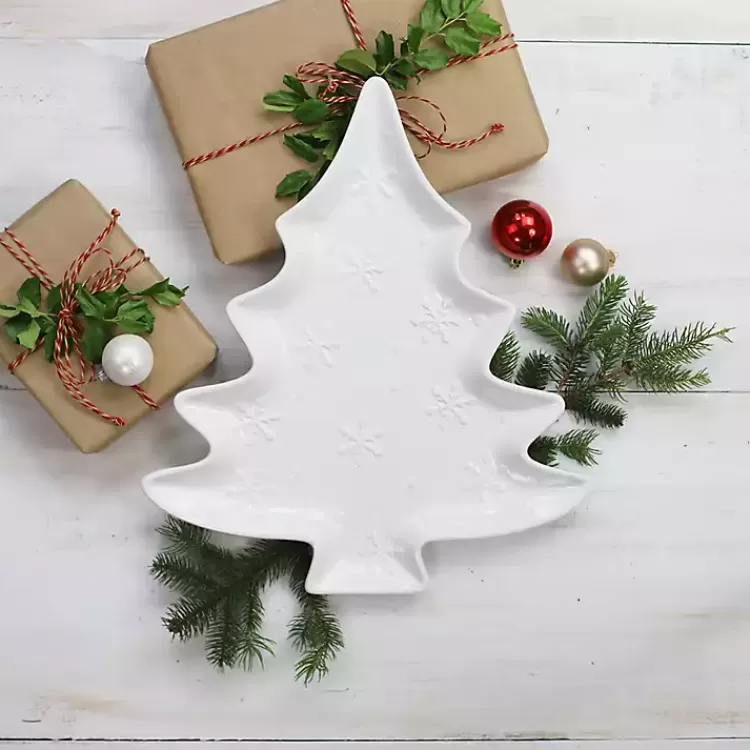 Christmas Tree & Snowflakes Serving Platter>Kirklands Home Flash Sale