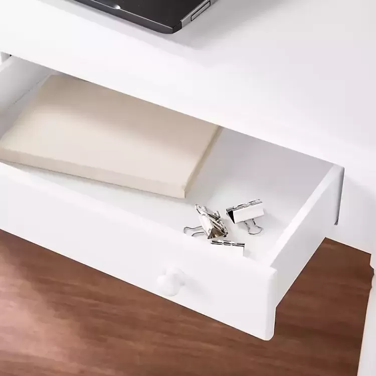white_classic_drawer_wood_desk_3.webp Classic 2-Drawer Wood Desk>Kirklands Home Online