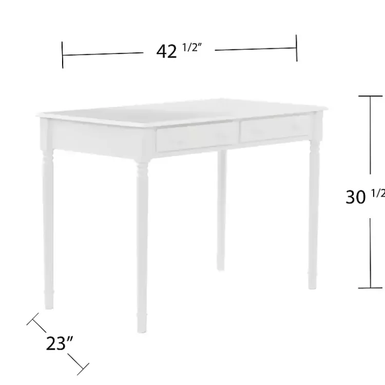 white_classic_drawer_wood_desk_4.webp Classic 2-Drawer Wood Desk>Kirklands Home Online