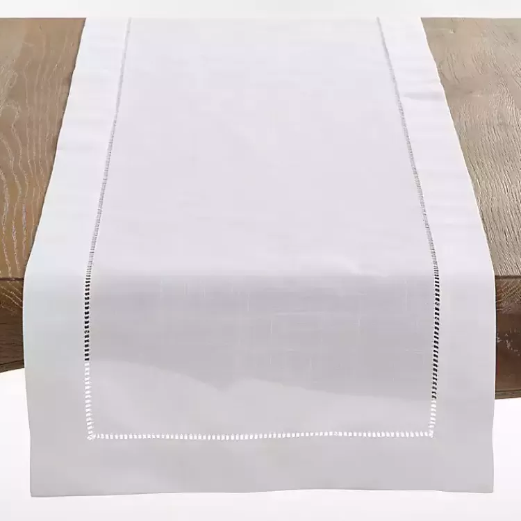 Classic Hemstitch Border Polyester Runner>Kirklands Home Fashion