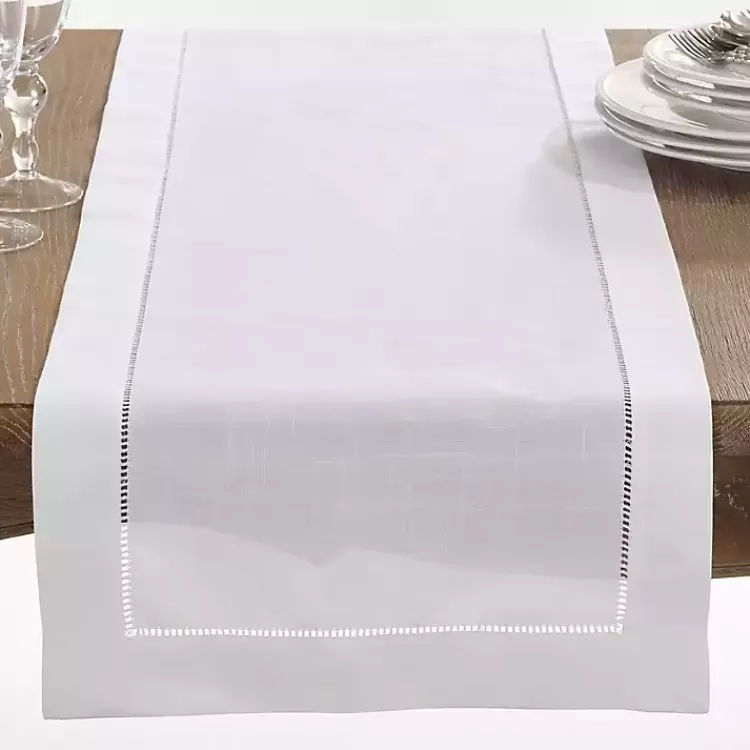 Classic Hemstitch Border Polyester Runner>Kirklands Home Fashion