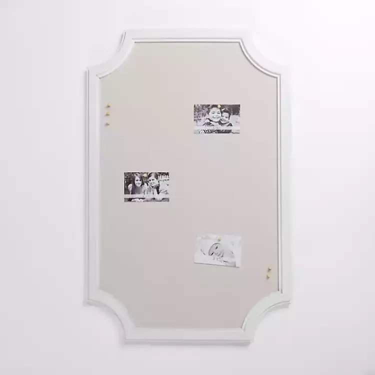 White Curved Frame Pinboard>Kirklands Home Clearance