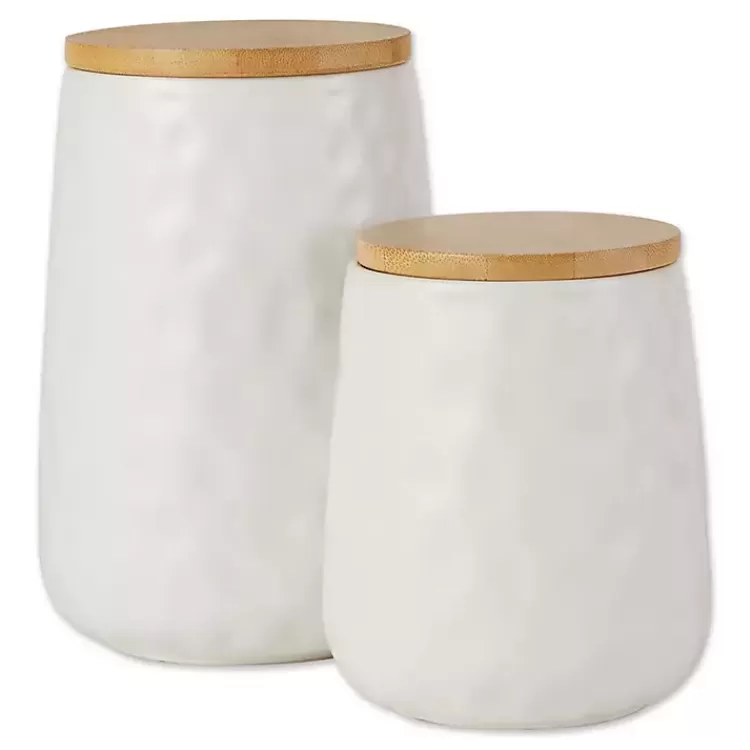 Dimpled Bamboo Canisters, Set of 2>Kirklands Home Best Sale