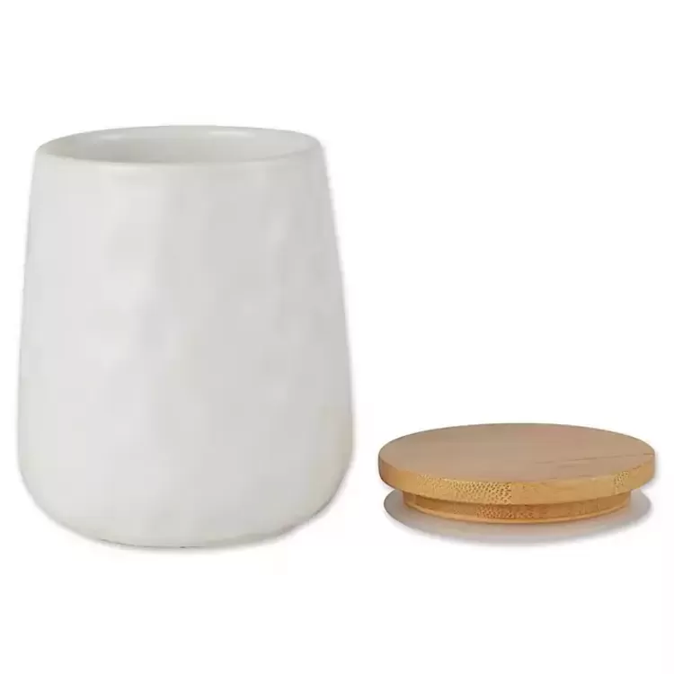 white_dimpled_bamboo_canisters_set_of__2.webp Dimpled Bamboo Canisters, Set of 2>Kirklands Home Best Sale