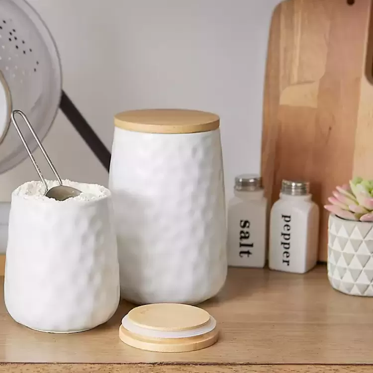 white_dimpled_bamboo_canisters_set_of__9.webp Dimpled Bamboo Canisters, Set of 2>Kirklands Home Best Sale