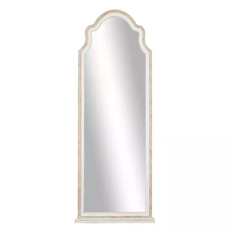 White Distressed Wood Arched Wall Mirror>Kirklands Home Online