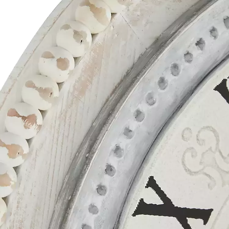 white_distressed_wood_round_beaded_wall_clock_2.webp White Distressed Wood Round Beaded Wall Clock>Kirklands Home Sale