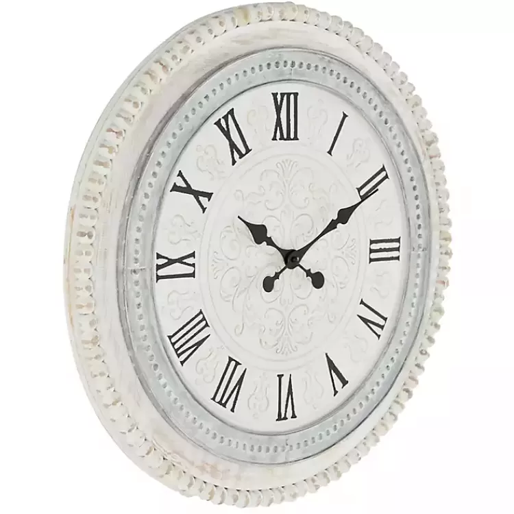 white_distressed_wood_round_beaded_wall_clock_3.webp White Distressed Wood Round Beaded Wall Clock>Kirklands Home Sale