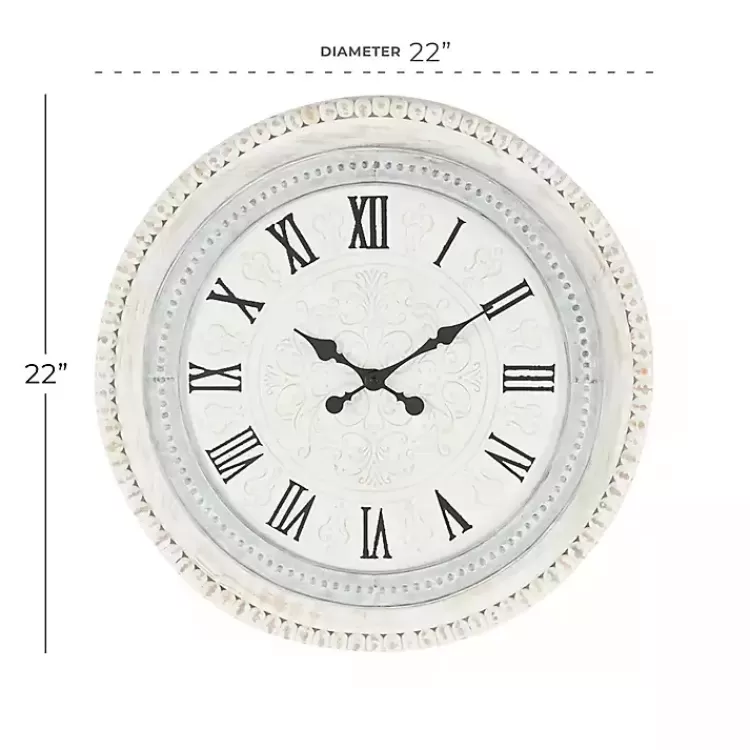 white_distressed_wood_round_beaded_wall_clock_5.webp White Distressed Wood Round Beaded Wall Clock>Kirklands Home Sale