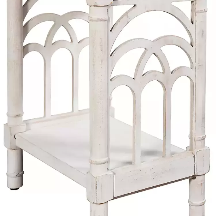 white_drawer_cathedral_sides_accent_table_3.webp 1-Drawer Cathedral Sides Accent Table>Kirklands Home Discount