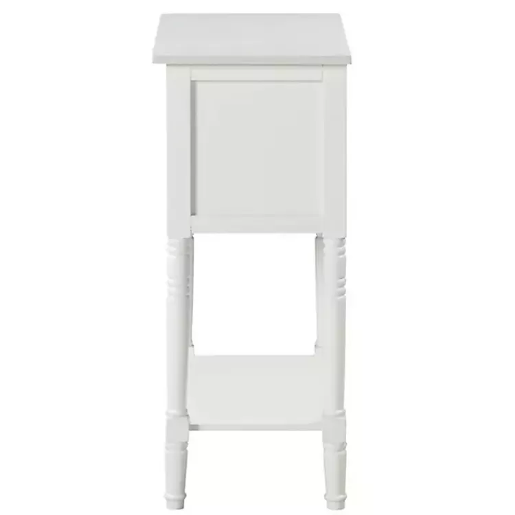 white_drawer_turned_legs_accent_table_4.webp 3-Drawer Turned Legs Accent Table>Kirklands Home Best Sale