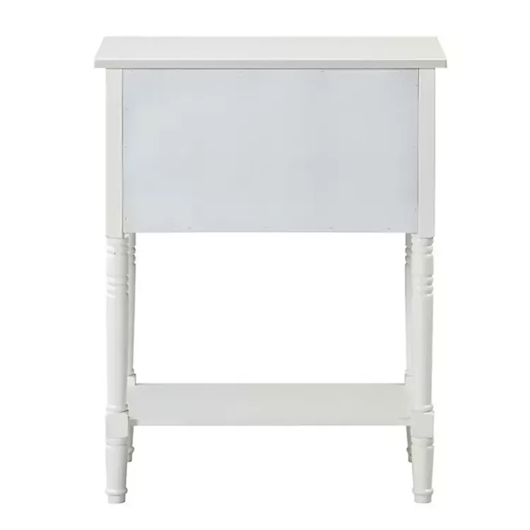 white_drawer_turned_legs_accent_table_5.webp 3-Drawer Turned Legs Accent Table>Kirklands Home Best Sale