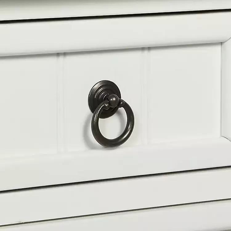 white_drawer_turned_legs_accent_table_7.webp 3-Drawer Turned Legs Accent Table>Kirklands Home Best Sale