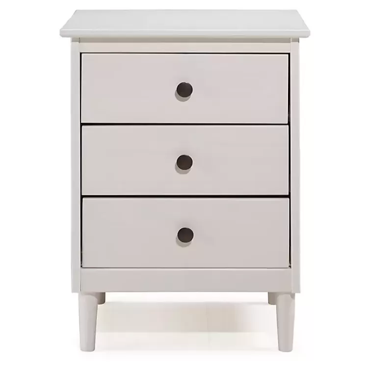 white_drawer_wood_nightstand_3.webp 3-Drawer Wood Nightstand>Kirklands Home Hot
