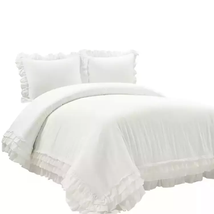Ella Ruffle 3-pc. King Duvet Set>Kirklands Home Outlet