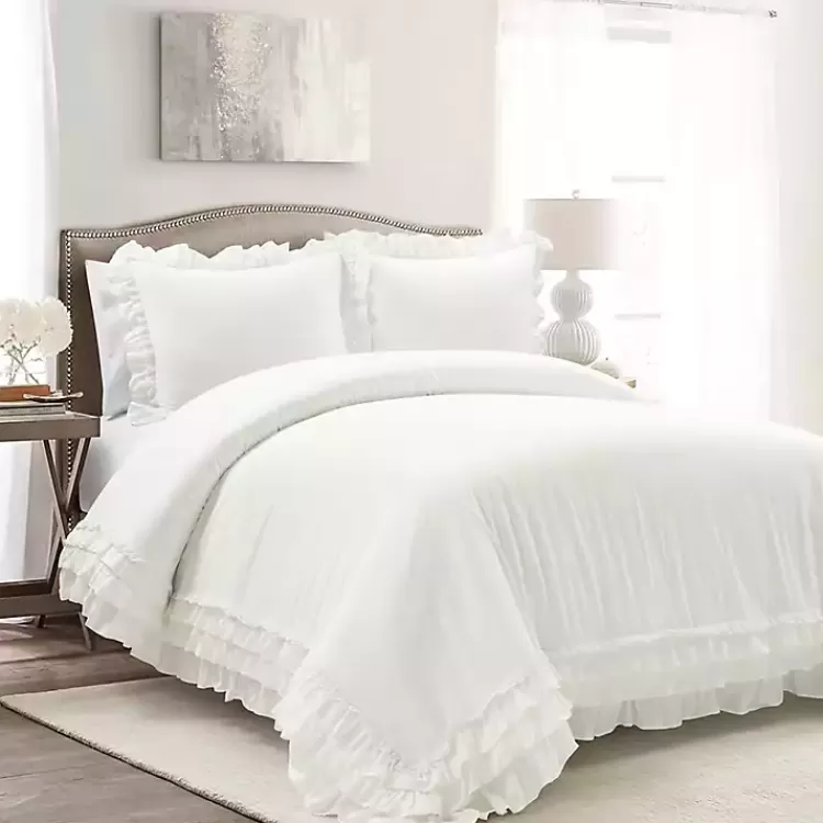 Ella Ruffle 3-pc. King Duvet Set>Kirklands Home Outlet